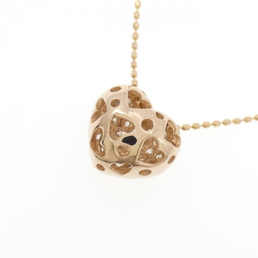 K18PG ハート パヴェ ダイヤモンド ネックレス 0.50CT : KOMEHYO