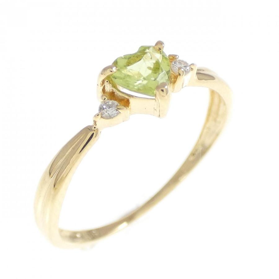 K18YG ハート ペリドット リング : KOMEHYO ONLINESTORE Yahoo!店
