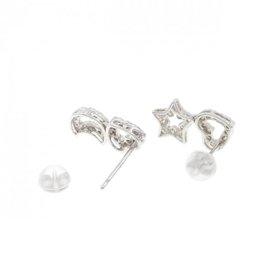 K18WG ハート×ムーン×スター ダイヤモンド ピアス : KOMEHYO 