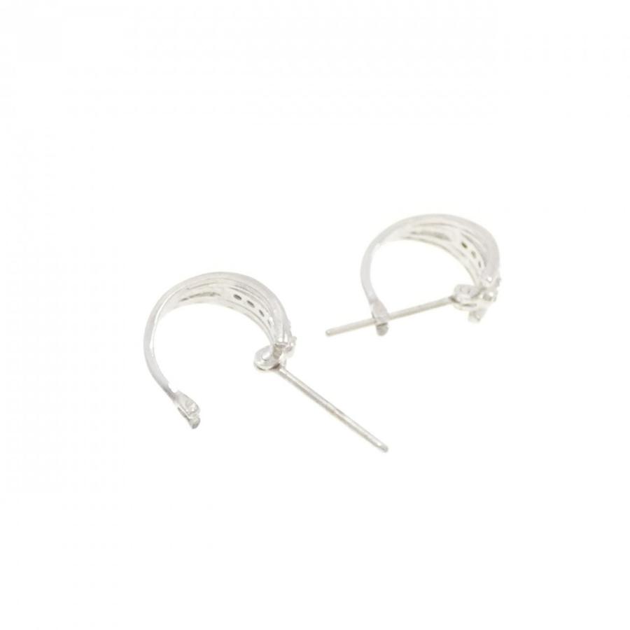 K18WG ダイヤモンド ピアス 0.10CT K18 フープ ピアス ダイヤモンド 