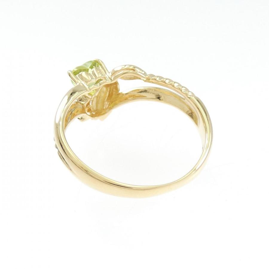 K18YG ハート ペリドット リング : KOMEHYO ONLINESTORE Yahoo!店