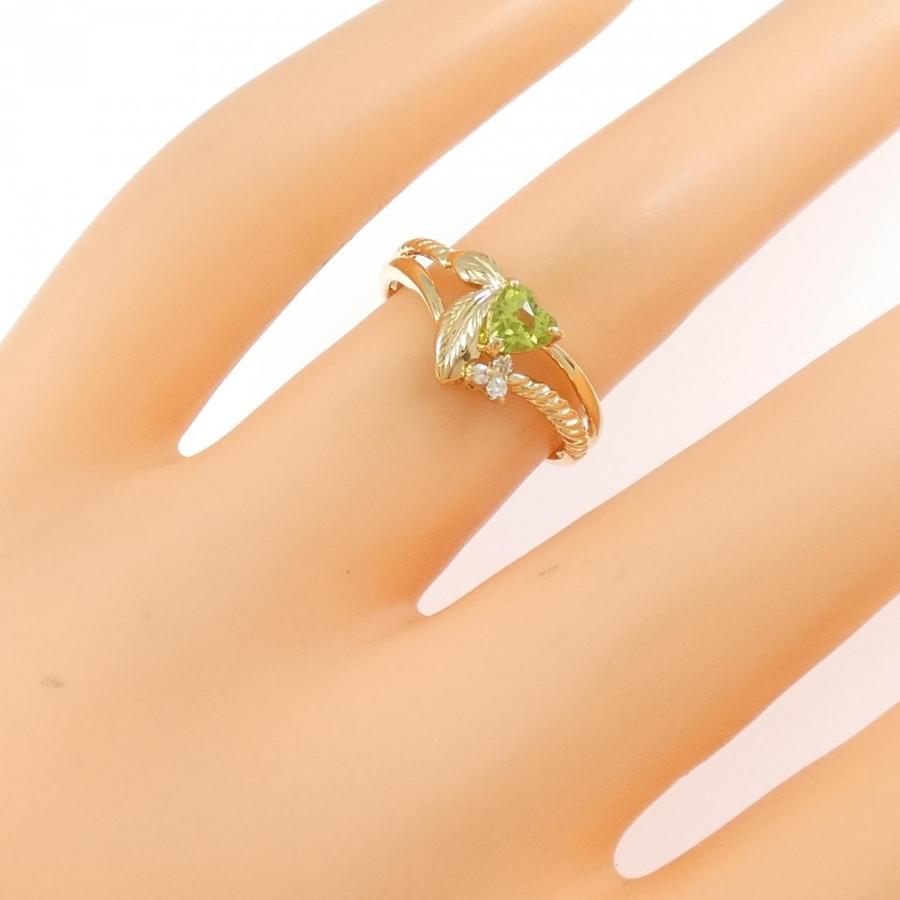 K18YG ハート ペリドット リング : KOMEHYO ONLINESTORE Yahoo!店