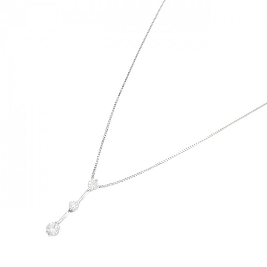 PT900/PT850 スリーストーン ダイヤモンド ネックレス 0.50CT