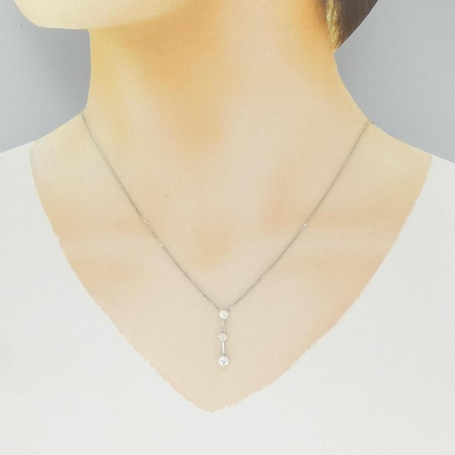 PT900/PT850 スリーストーン ダイヤモンド ネックレス 0.50CT 