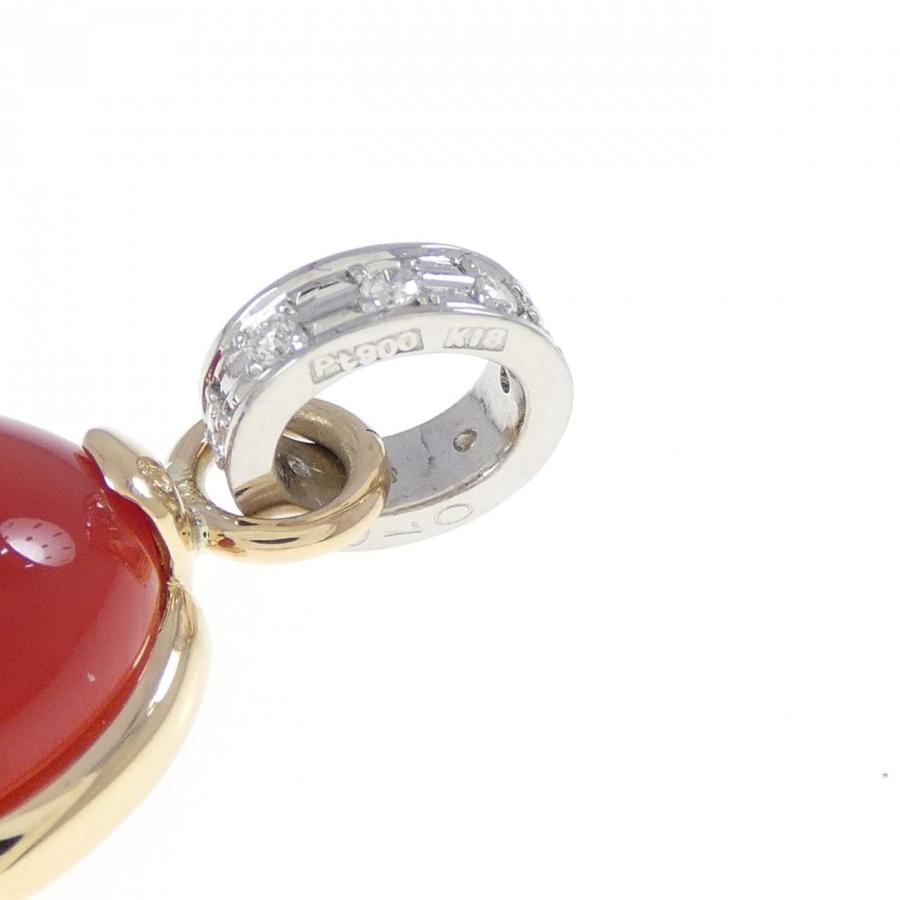 K18YG/PT900 サンゴ ペンダント 13.37CT ペンダントトップ 珊瑚 さんご