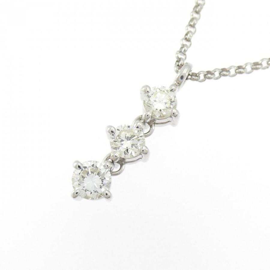 PT900/PT850 スリーストーン ダイヤモンド ネックレス 0.523CT