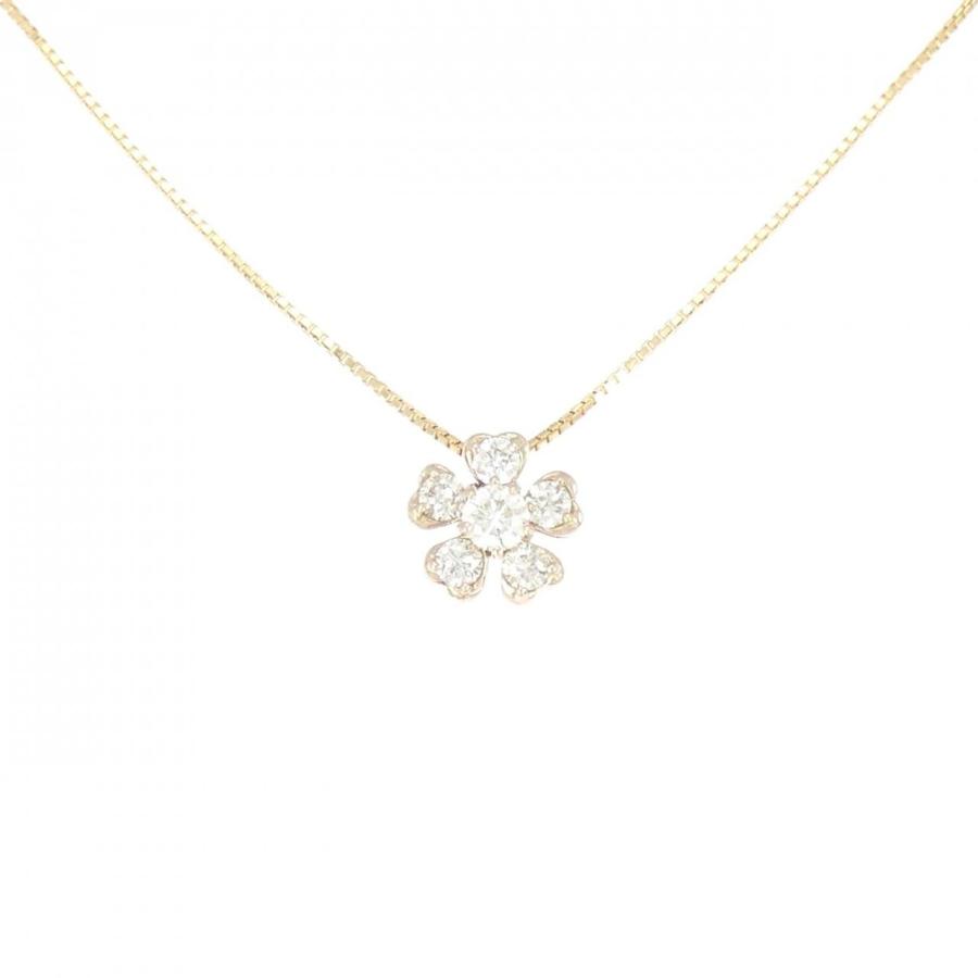 K18PG フラワー ダイヤモンド ネックレス 0.53CT : KOMEHYO 