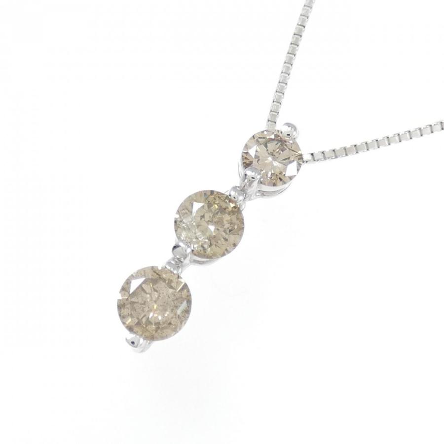 K18WG スリーストーン ダイヤモンド ネックレス 1.069CT : KOMEHYO