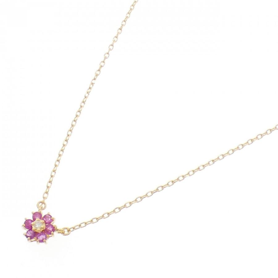 K18YG フラワー ルビー ネックレス : KOMEHYO ONLINESTORE Yahoo!店