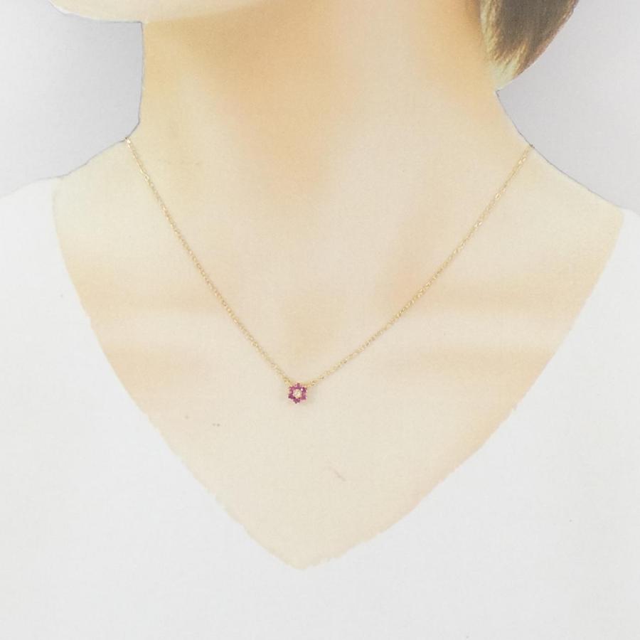 K18YG フラワー ルビー ネックレス : KOMEHYO ONLINESTORE Yahoo!店