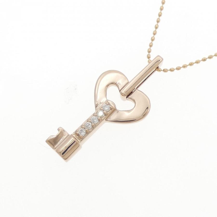 K18PG ハート×キー ダイヤモンド ネックレス : KOMEHYO ONLINESTORE