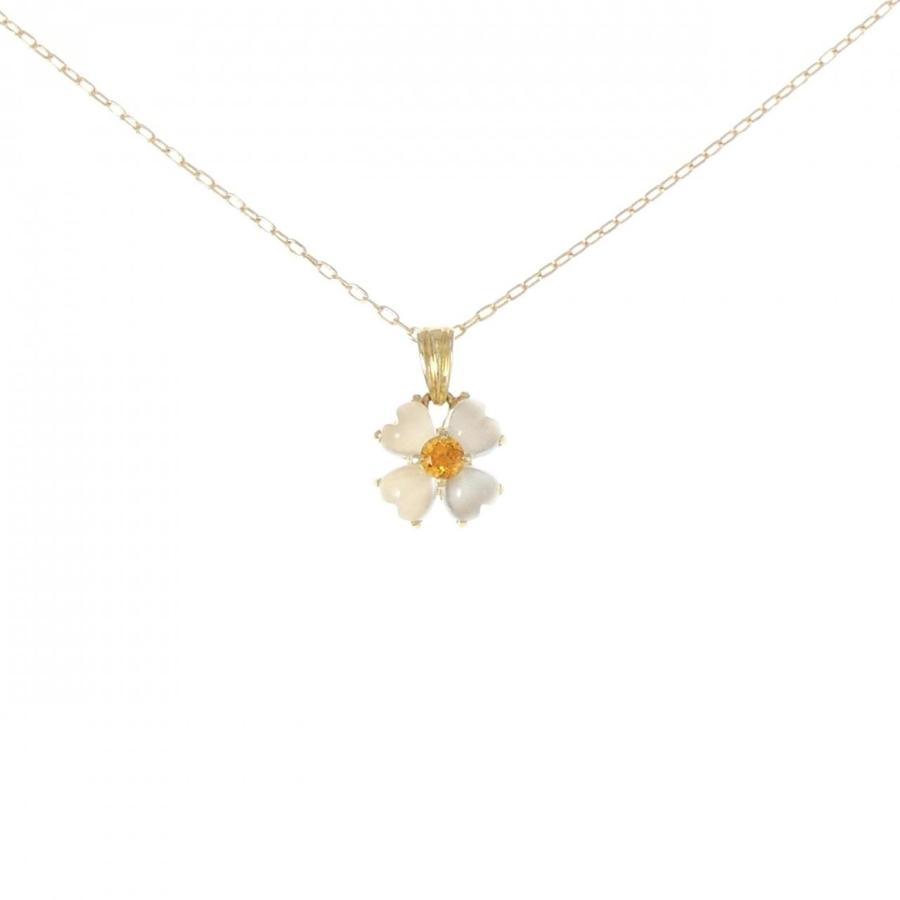 K18YG フラワー×ハート シトリン ネックレス : KOMEHYO ONLINESTORE