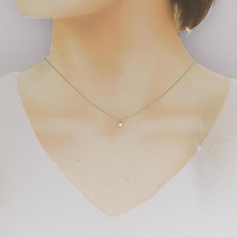 リメイク】PT ソリティア ダイヤモンド ネックレス 0.05CT PT 