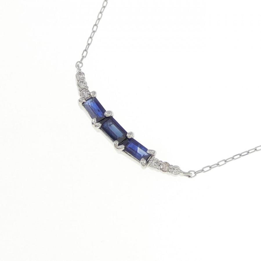 13-40】サファイア ダイヤモンド ネックレス S0.33ct D0.7ct 新品】PT 