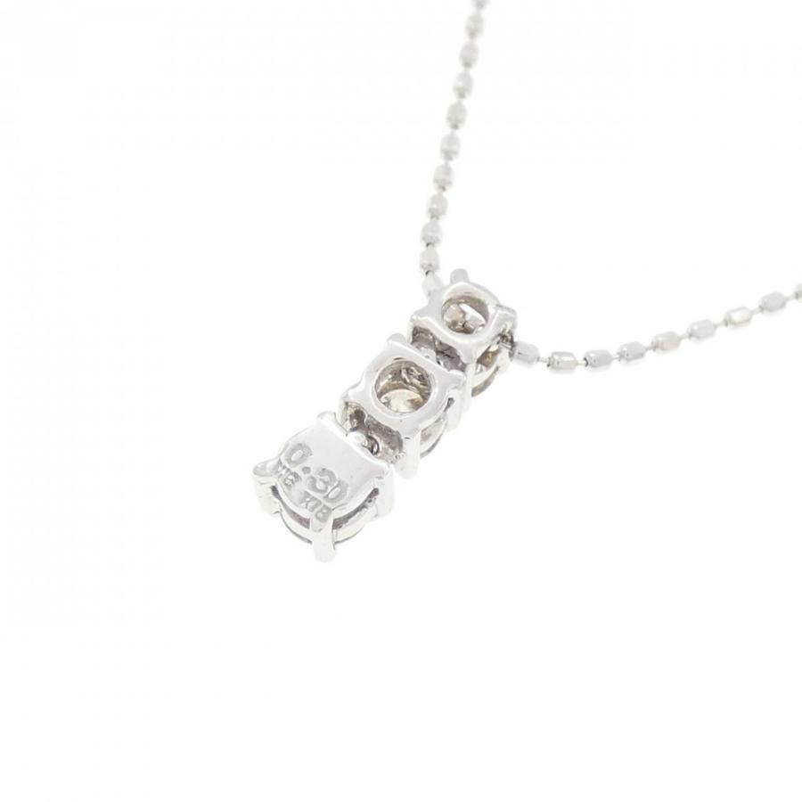 K18WG スリーストーン ダイヤモンド ネックレス 0.30CT : KOMEHYO 