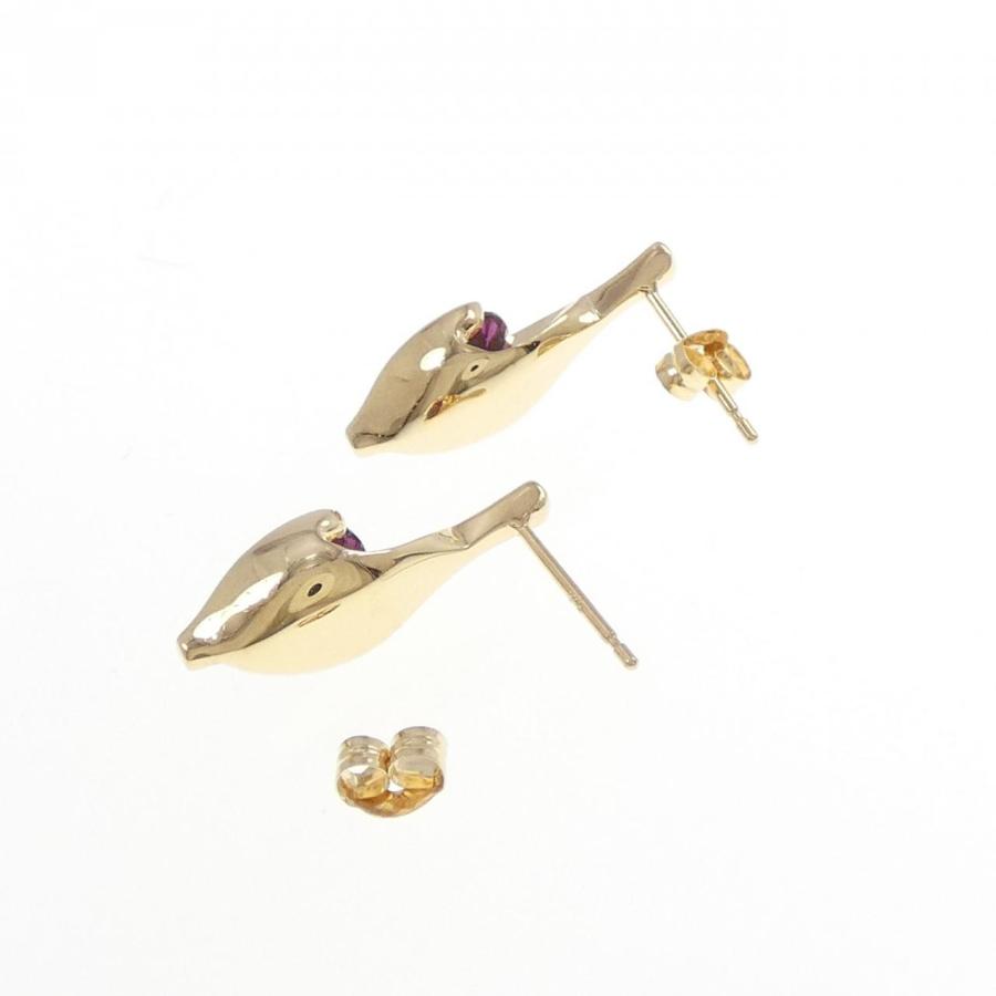 【新品】K18YG ガーネット ピアスの画像