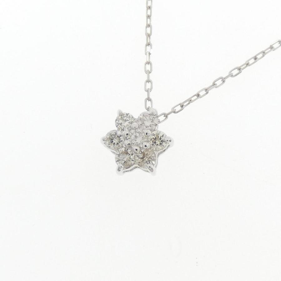 新品】K18WG フラワー ダイヤモンド ネックレス 0.10CT : KOMEHYO 