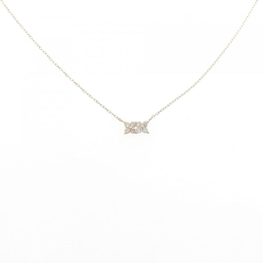K10YG フラワー ダイヤモンド ネックレス 0.10CT ヴァンドーム青山 
