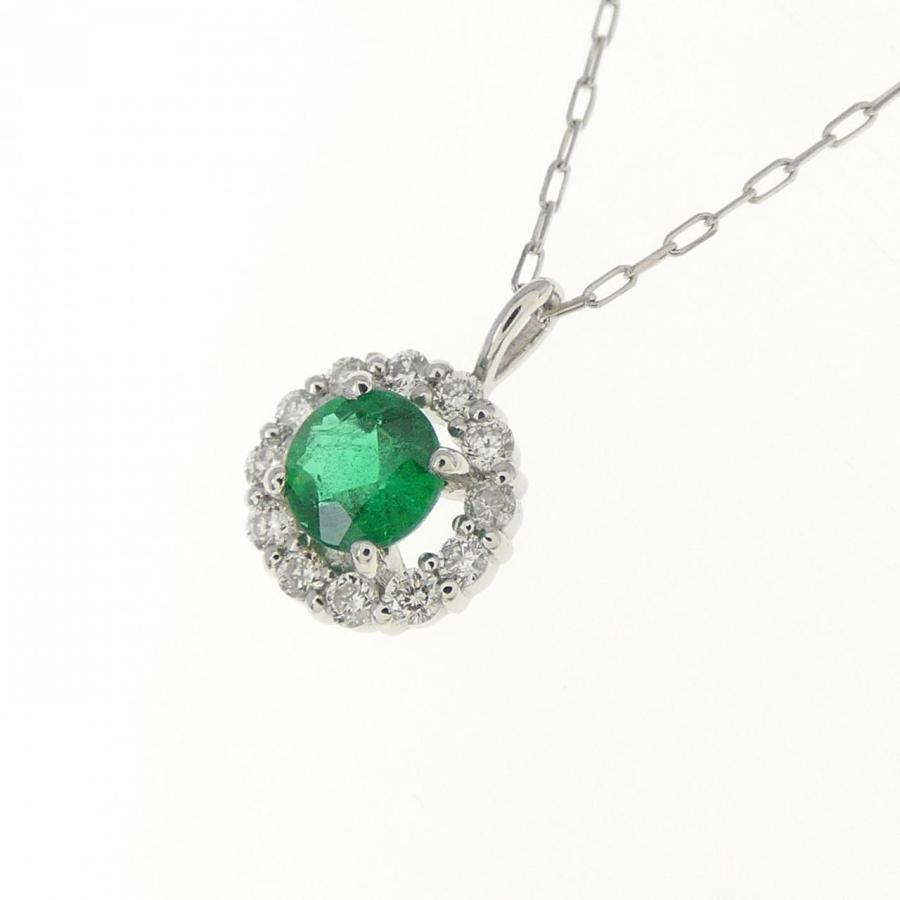 【新品】PT950/PT900 エメラルド ネックレス 0.10CTの画像