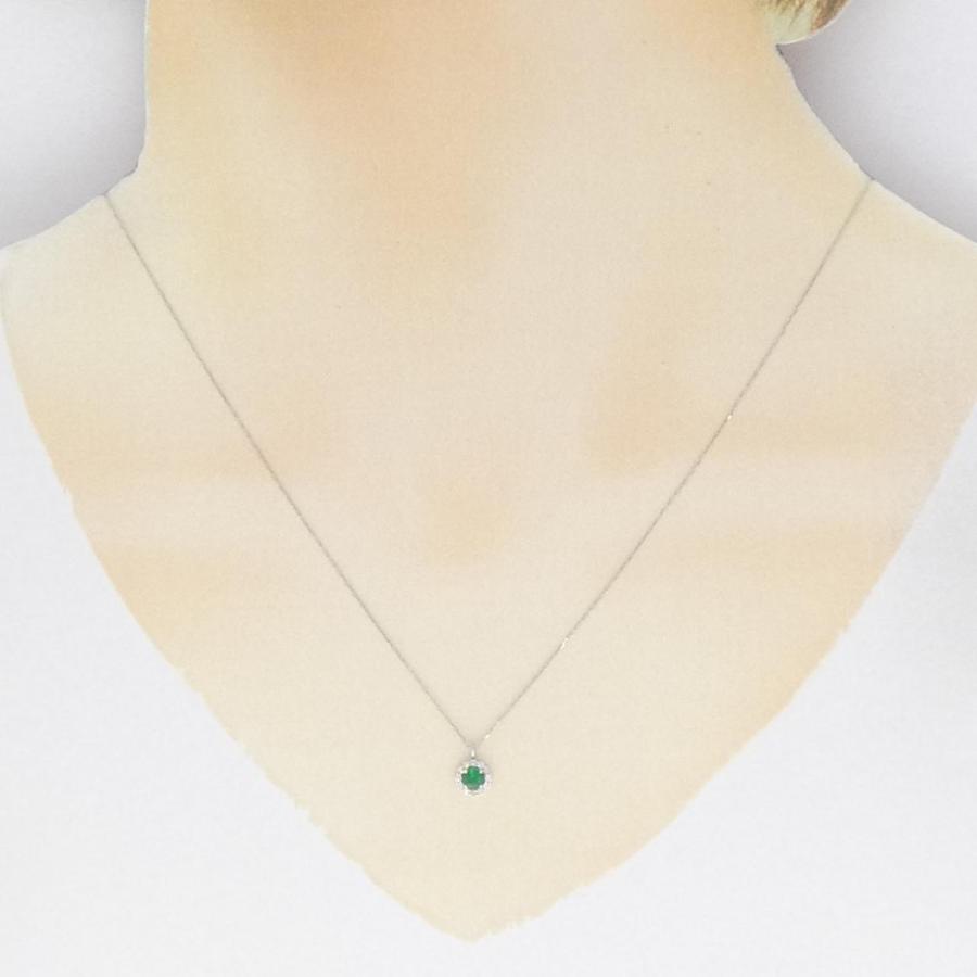 【新品】PT950/PT900 エメラルド ネックレス 0.10CTの画像