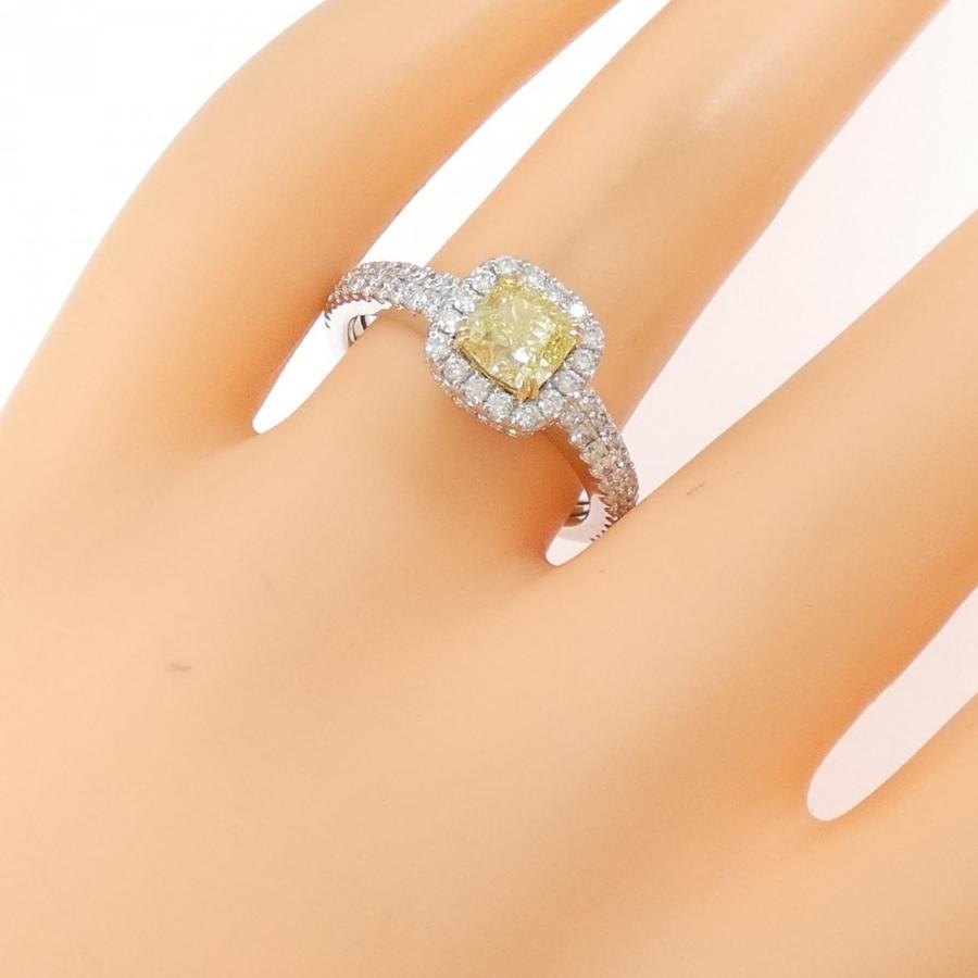 PT950/K18YG ダイヤモンド リング 1.00CT FIY VS2 ファンシーカット 
