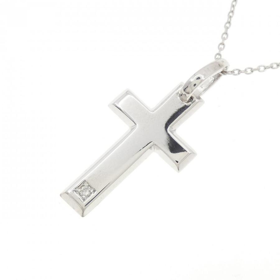 K14WG/K10WG クロス ダイヤモンド ネックレス : KOMEHYO ONLINESTORE
