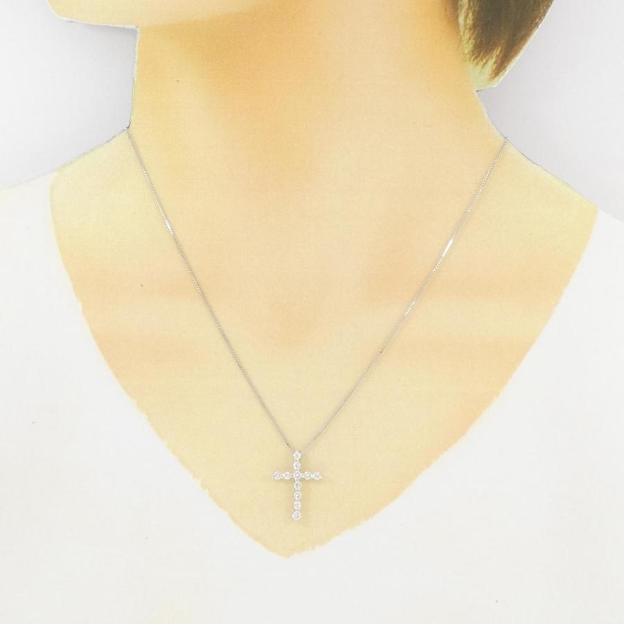 K18WG クロス ダイヤモンド ネックレス 0.5CT : KOMEHYO ONLINESTORE 