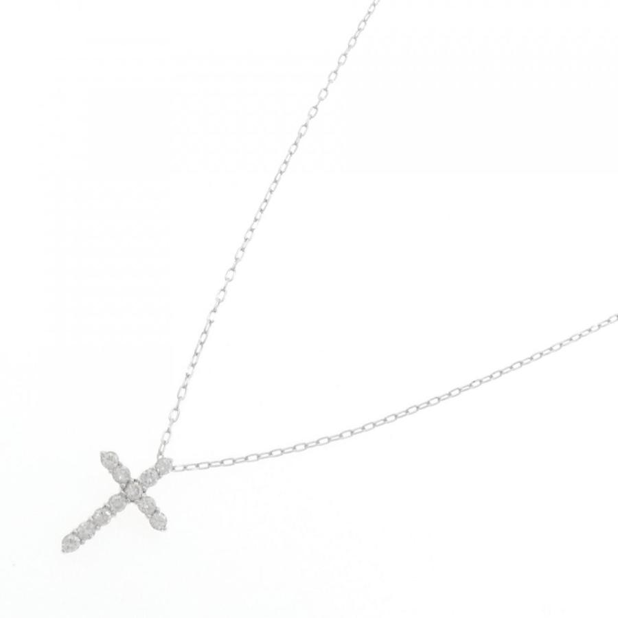 K18WG ダイヤモンド クロス ペンダント 0.30 K18WG クロス ダイヤモンド ネックレス 0.30CT : KOMEHYO ONLINESTORE