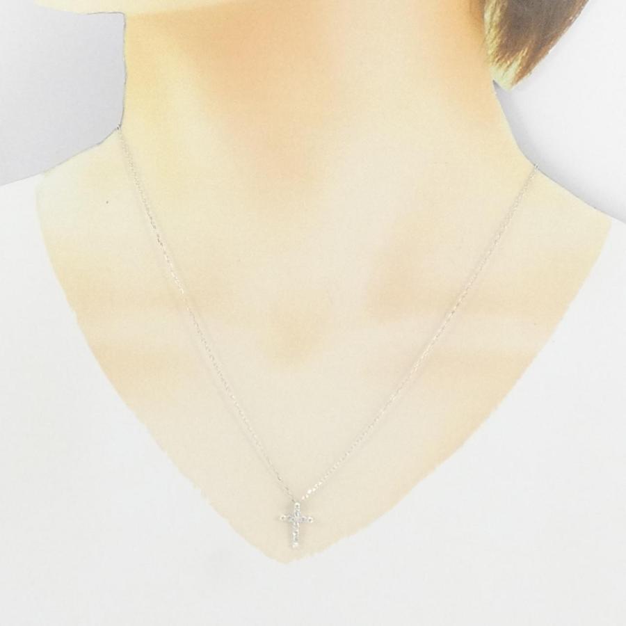 K18WG クロス ダイヤモンド ネックレス 0.30CT : KOMEHYO ONLINESTORE