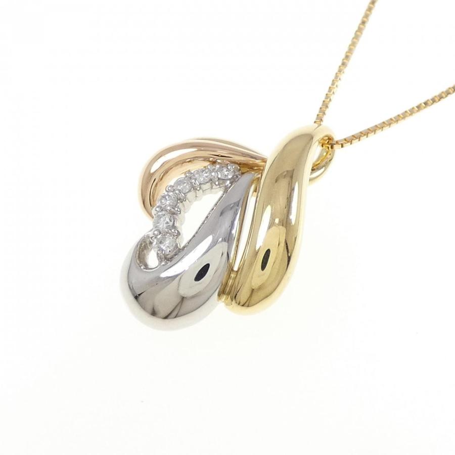 K18YG/PT900/K18PG ダイヤモンド ネックレス 0.10CT : KOMEHYO