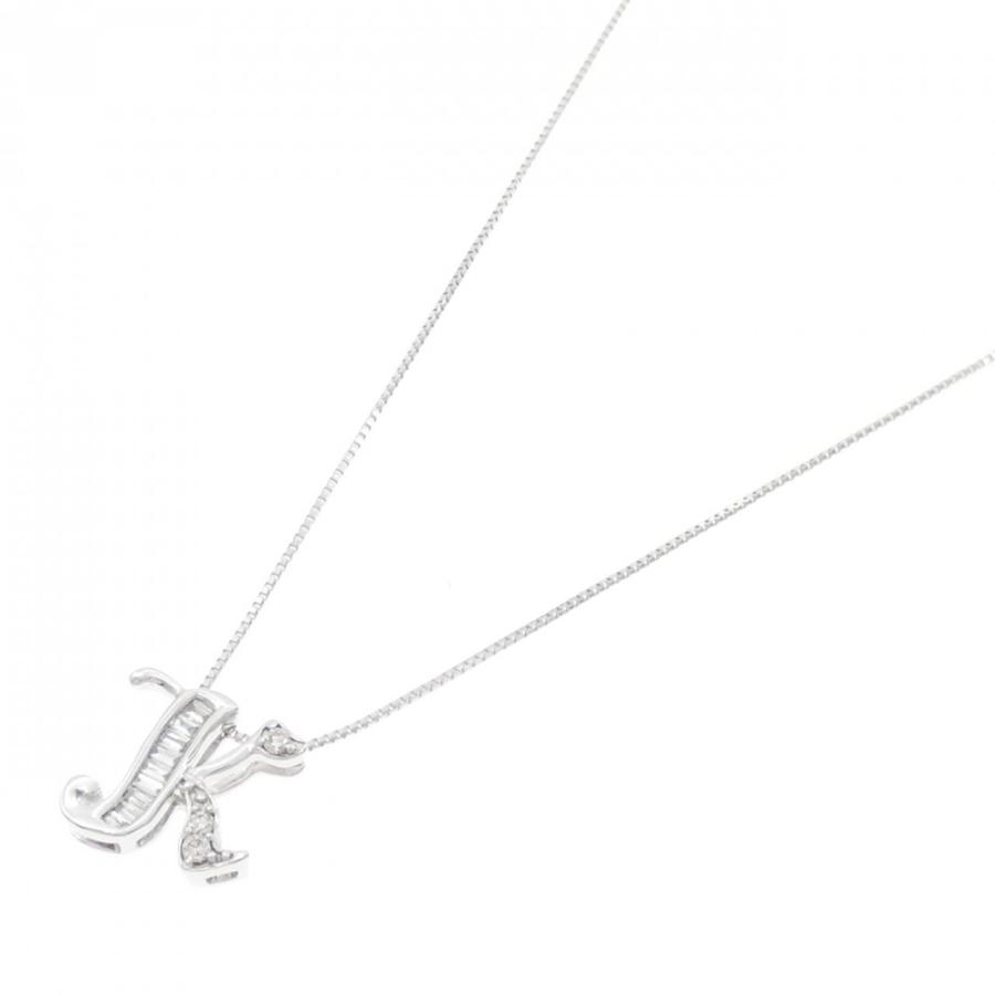 K18WG イニシャルK ダイヤモンド ネックレス 0.07CT : KOMEHYO
