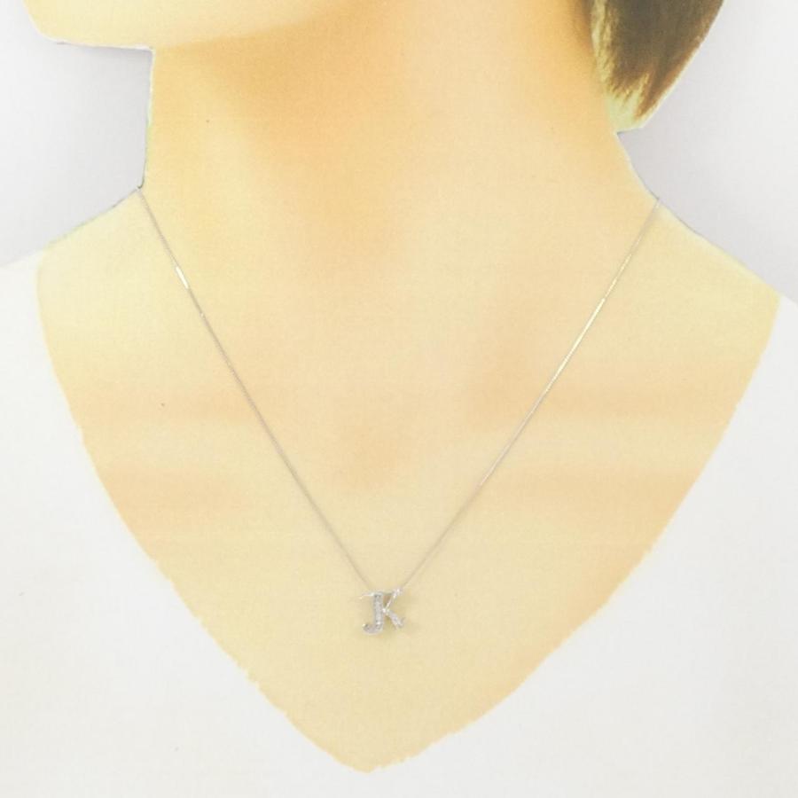 K18WG イニシャルK ダイヤモンド ネックレス 0.07CT : KOMEHYO