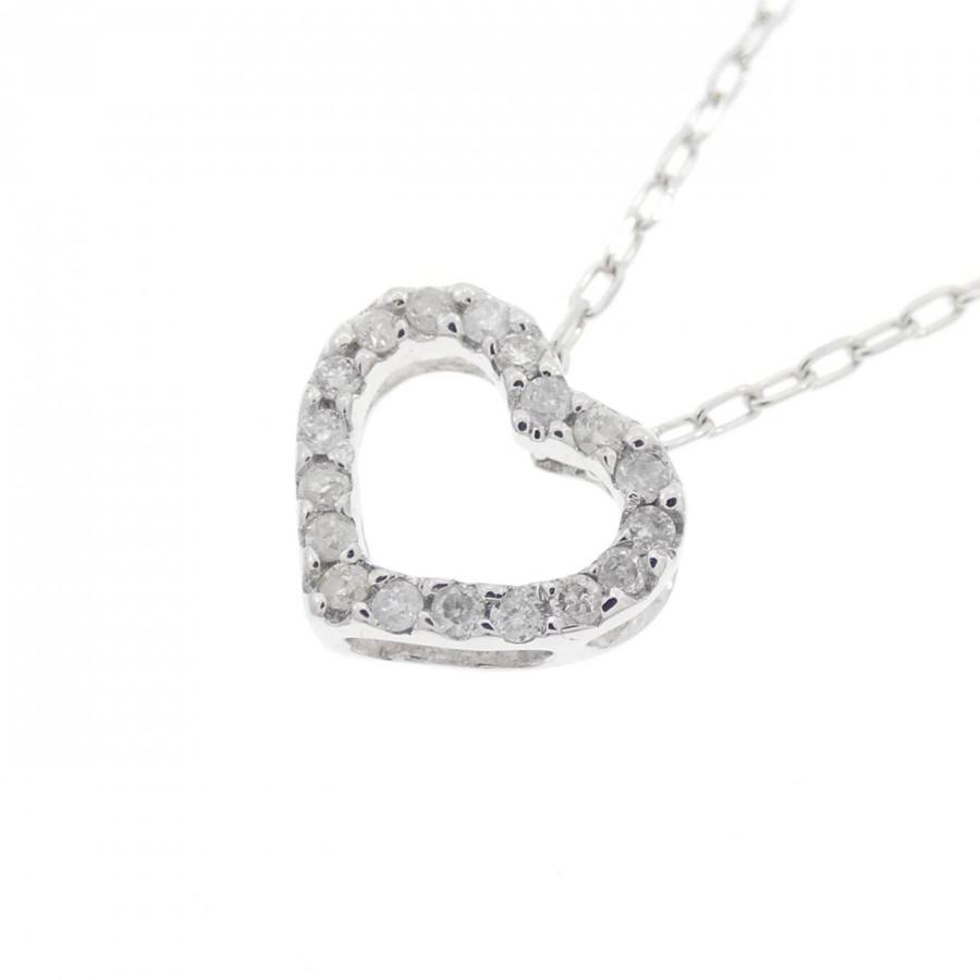 K18WG ハート ダイヤモンド ネックレス 0.10CT : KOMEHYO ONLINESTORE 