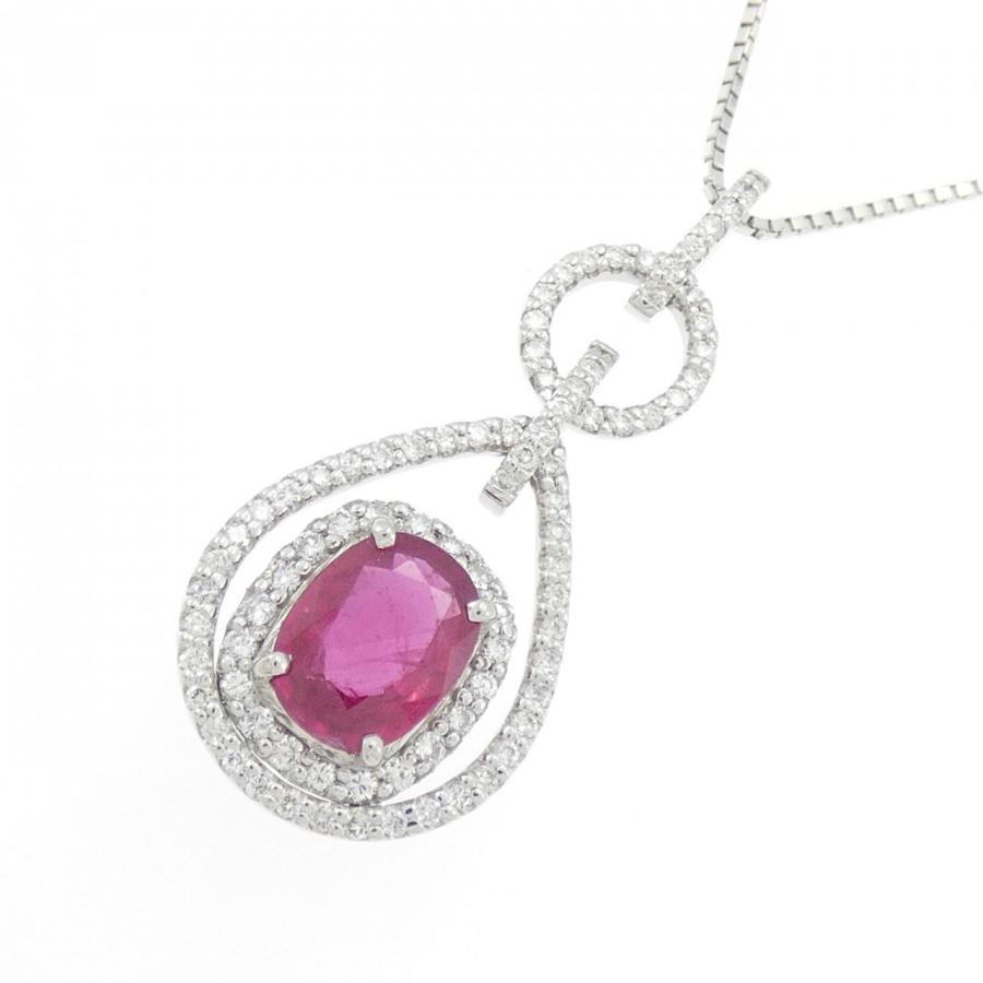k18WGダイヤ、ルビーネックレス K18WG ルビー ネックレス 1.30CT : KOMEHYO ONLINESTORE Yahoo!店