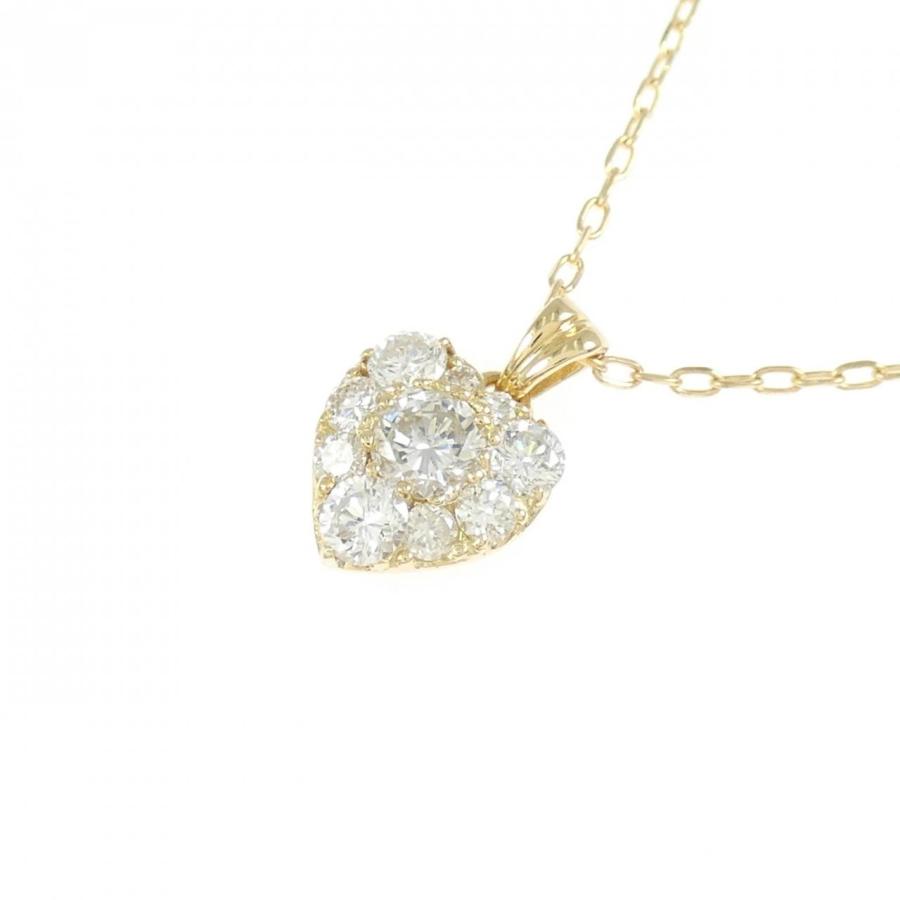K18YG ハート ダイヤモンド ネックレス 0.50CT 合成ダイヤモンド 