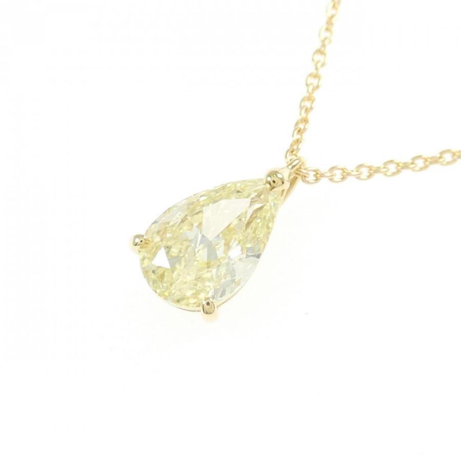 リメイク】K18YG ダイヤモンド ネックレス 1.013CT LY I1 ペアシェイプ 