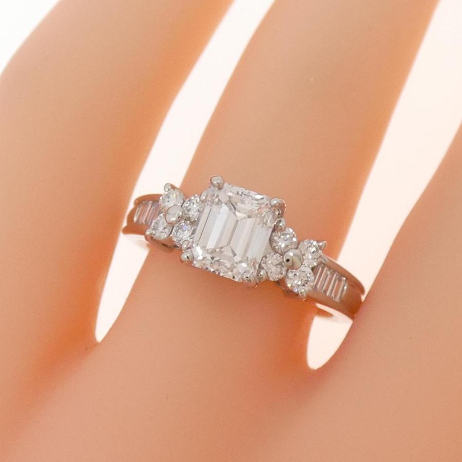 リメイク】PT900 ダイヤモンド リング 1.091CT E VS1 エメラルドカット 