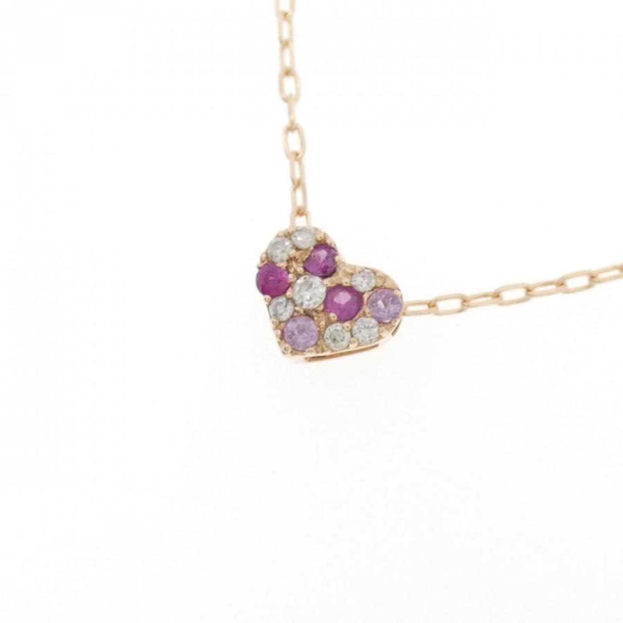 K18PG ハート サファイヤ ネックレス 0.09CT : KOMEHYO ONLINESTORE