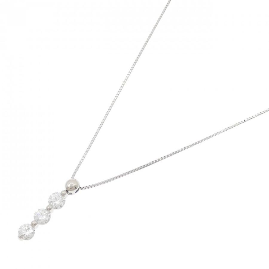 PT/PT850 スリーストーン ダイヤモンド ネックレス 0.713CT : KOMEHYO 