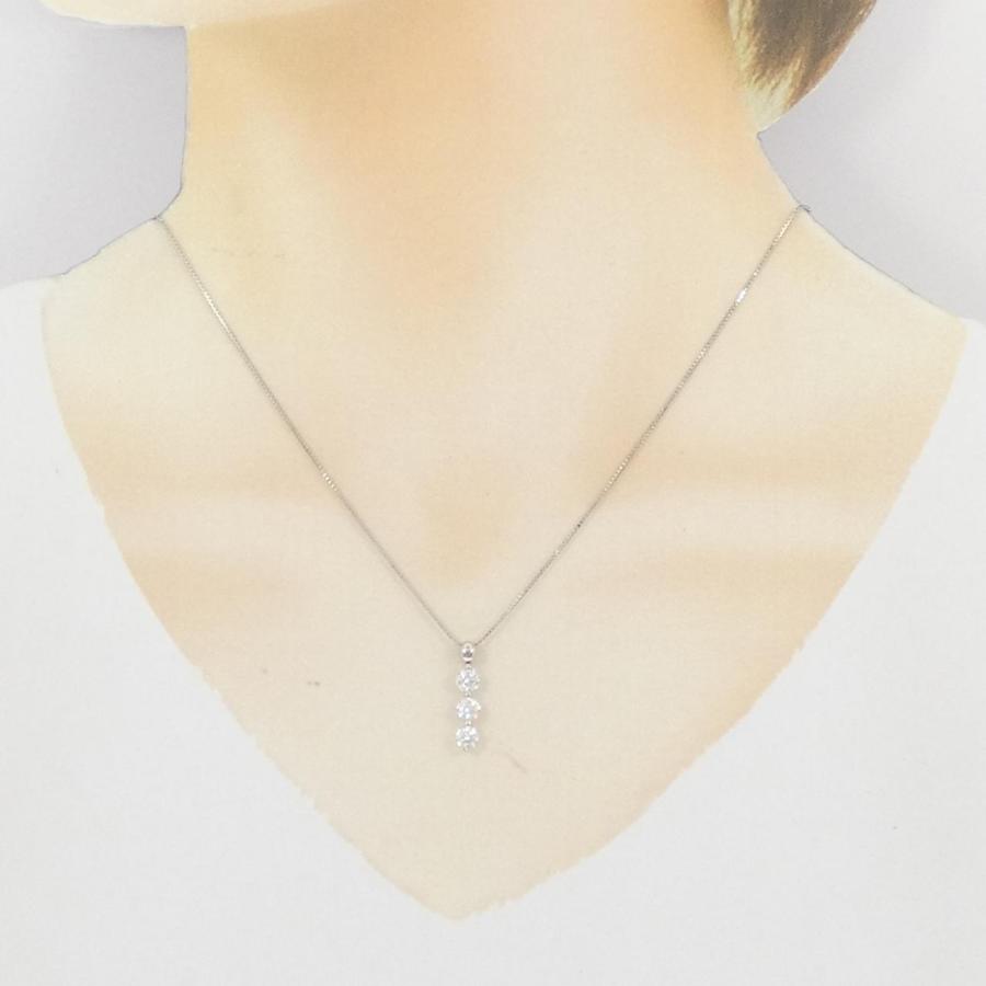 PT/PT850 スリーストーン ダイヤモンド ネックレス 0.713CT : KOMEHYO 