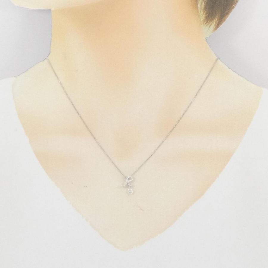 K18WG イニシャルR ダイヤモンド ネックレス 0.20CT : KOMEHYO 
