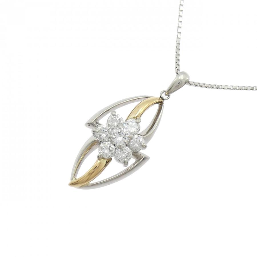 K18/PT/PT850 フラワー ダイヤモンド ネックレス 1.06CT : KOMEHYO