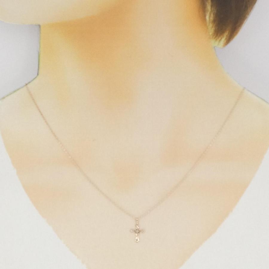 K10PG クロス ダイヤモンド ネックレス 0.01CT : KOMEHYO ONLINESTORE 