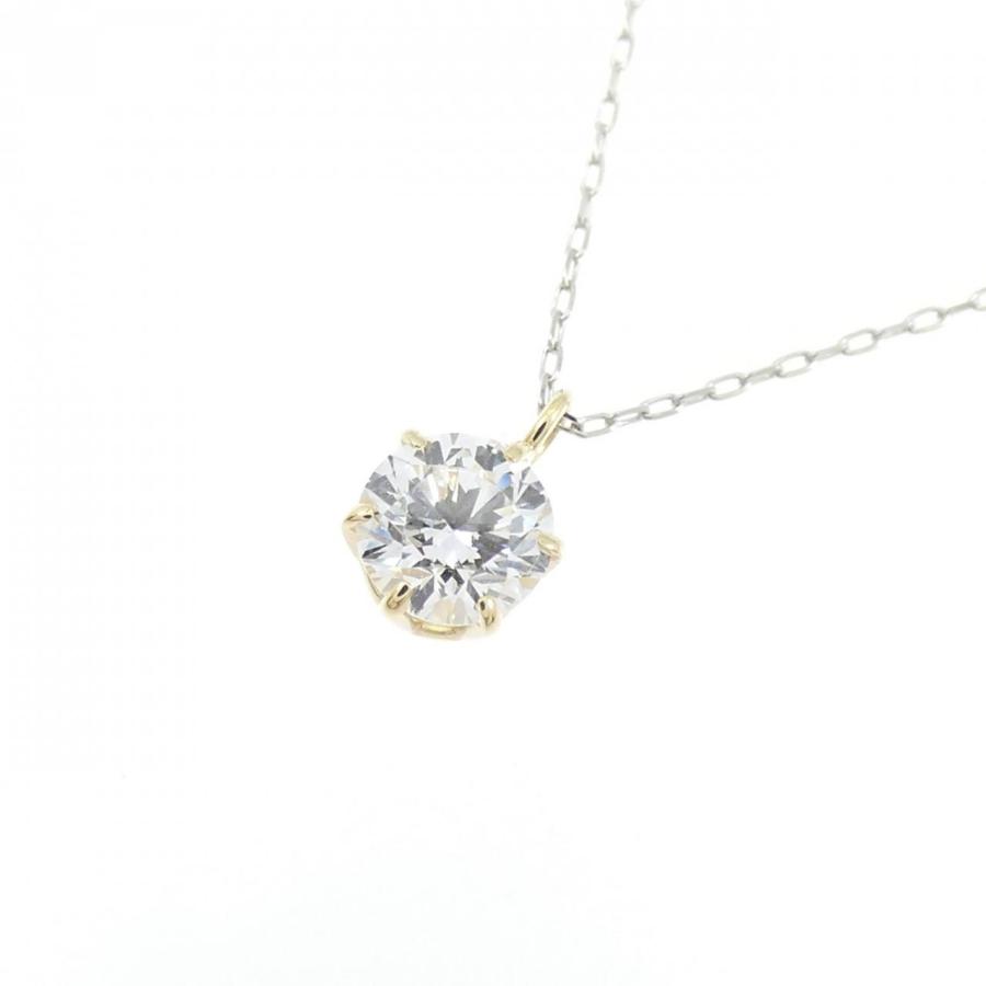 K18 PT850 ダイアモンドネックレス K18YG/PT850 ダイヤモンド ネックレス 0.26CT E VVS1 3EXT : KOMEHYO
