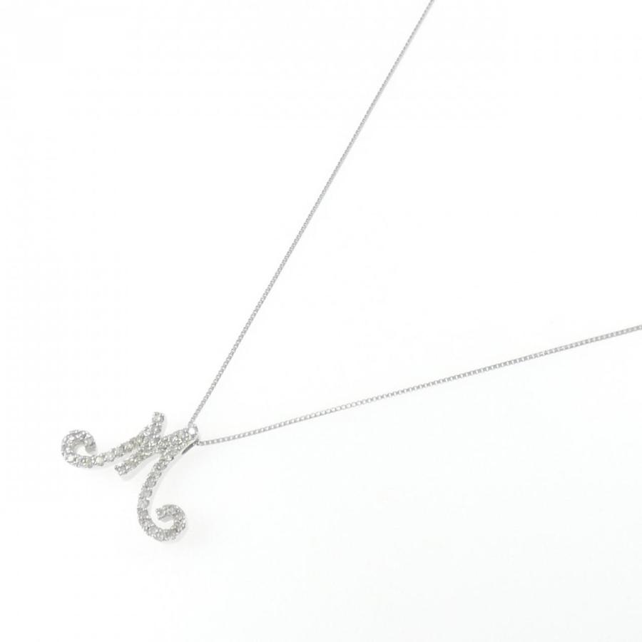 K18WG ダイヤモンド0.19ct イニシャルM ネックレス 35cm K18WG イニシャルM ダイヤモンド ネックレス 0.26CT : KOMEHYO
