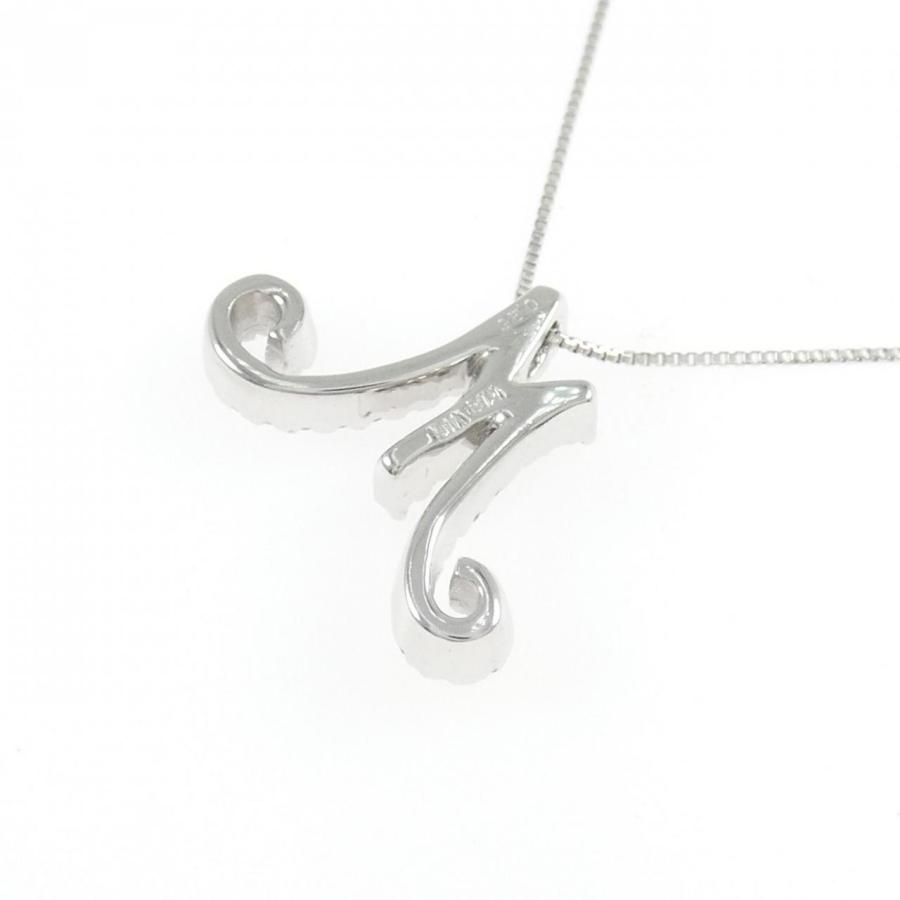 K18WG イニシャルM ダイヤモンド ネックレス 0.26CT : KOMEHYO