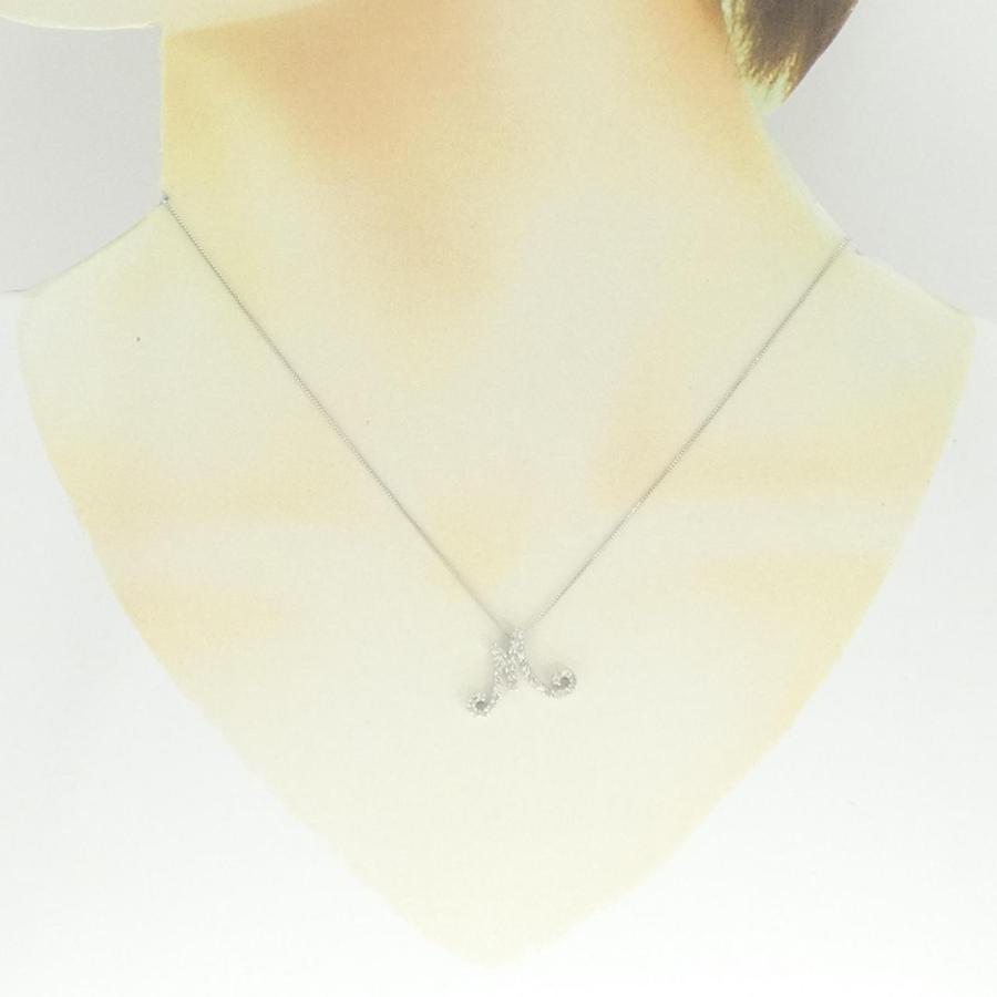 K18WG イニシャルM ダイヤモンド ネックレス 0.26CT : KOMEHYO