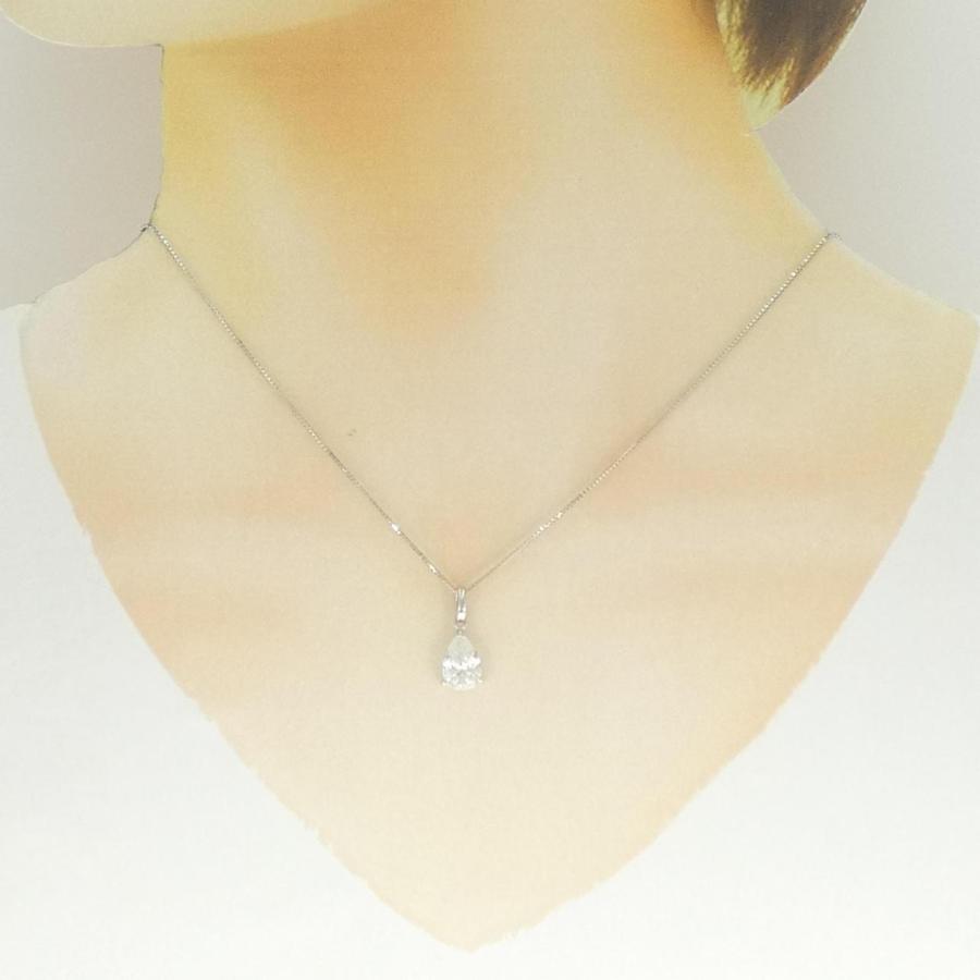 PT900/PT850 ダイヤモンド ネックレス 1.473CT G I1 ペアシェイプ 