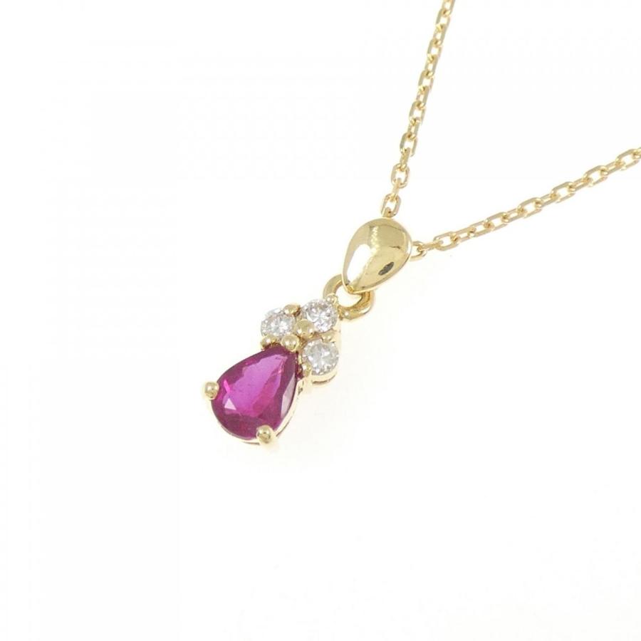 K18YG ルビー ネックレス 0.45CT