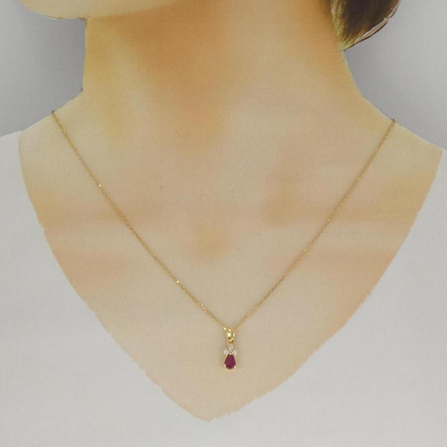 K18YG ルビー ネックレス 0.45CT